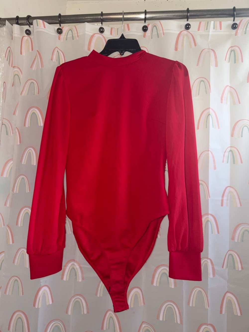 Red Long-Sleeve Bodysuit